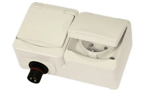 DEFA Plugin utenpåliggende, dobbelt vegguttak