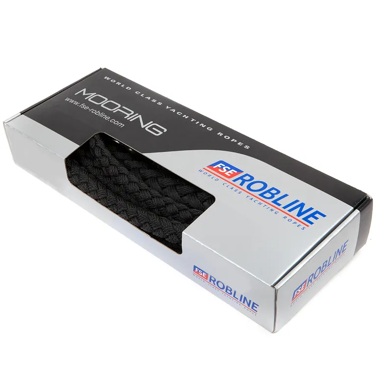 Robline 16mm bryggefortøyning, sort, 12 meter med løkke