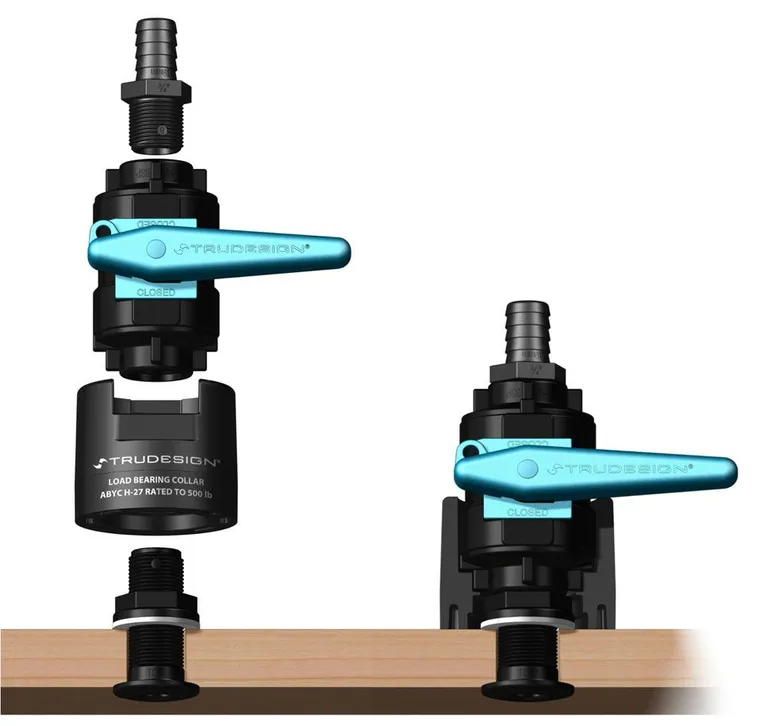 Trudesign forsterkning for 1/2", 3/4" og 1" gjennomføring.
